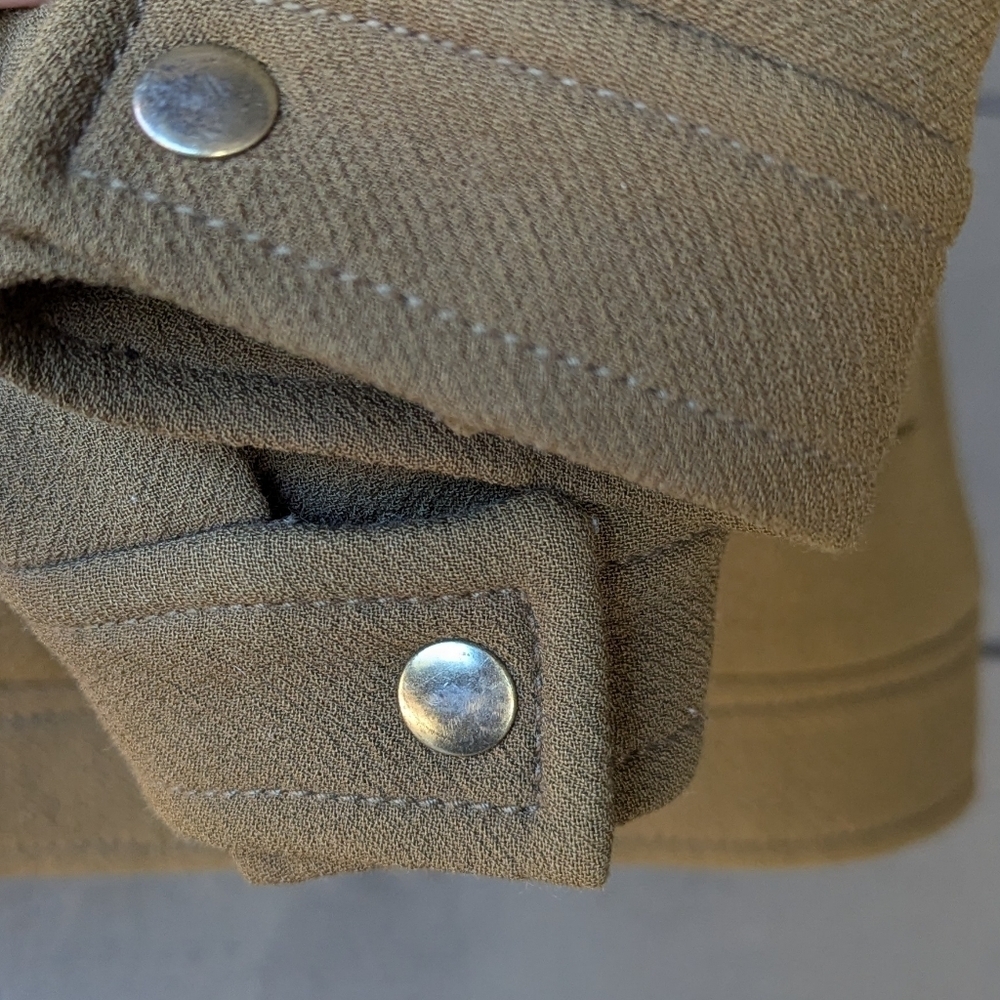 J. Crew Double Cloth Wool Jacket in Olive Brown Size 6 - Picture 5 of 11